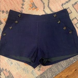 Linen Navy Shorts
